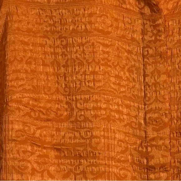 Talbots size 14 100% silk sleeveless top, orange, summer, lightweight, office - Picture 8 of 9